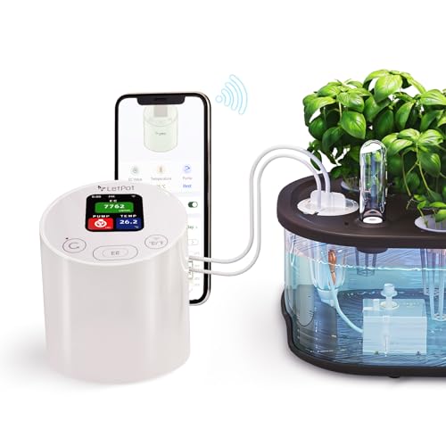 LetPot EC & Temperature Meter with APP and Water Pump Multi-Layer Electroplated Probe, Water Shortage Reminder, Conductivity Meter for Hydroponic System and Indoor Plant Grow (with Pump) - Image 1