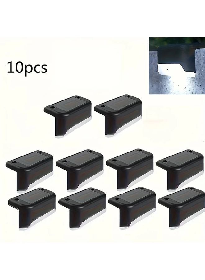 10pcs Black Solar Outdoor Lights For Garden Fence Stair Deck Terrace Decoration - Image 1