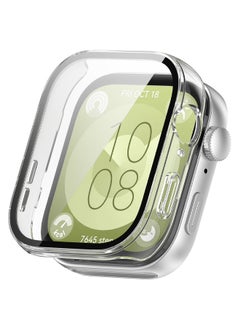 Case Compatible with HUAWEI Watch Fit 3 Watch Glass Protective Film Hard Plastic Frame HUAWEI Watch Fit 3 Watch Case Clear