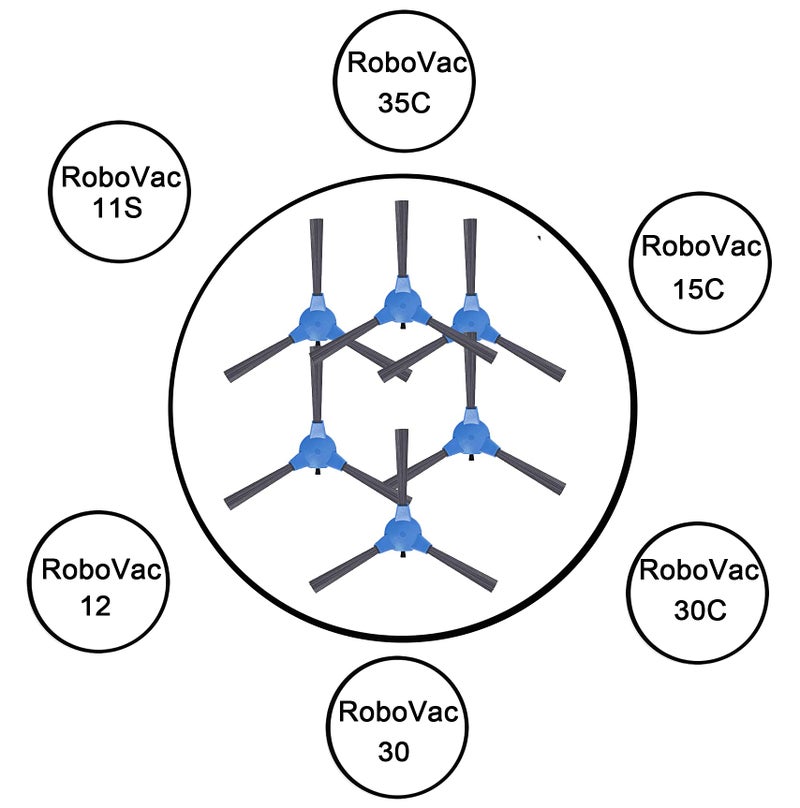 Detetap Side Brush Replacement for Eufy RoboVac 11S, RoboVac 12,RoboVac 15C, RoboVac 30, RoboVac 30C, RoboVac 35C Vacuum, 6Pack - Image 4