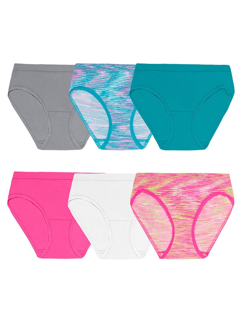 Fruit of the Loom girls Seamless Multipack Underwear, Hipster - 6 Pack Assorted, 8 US - Image 1