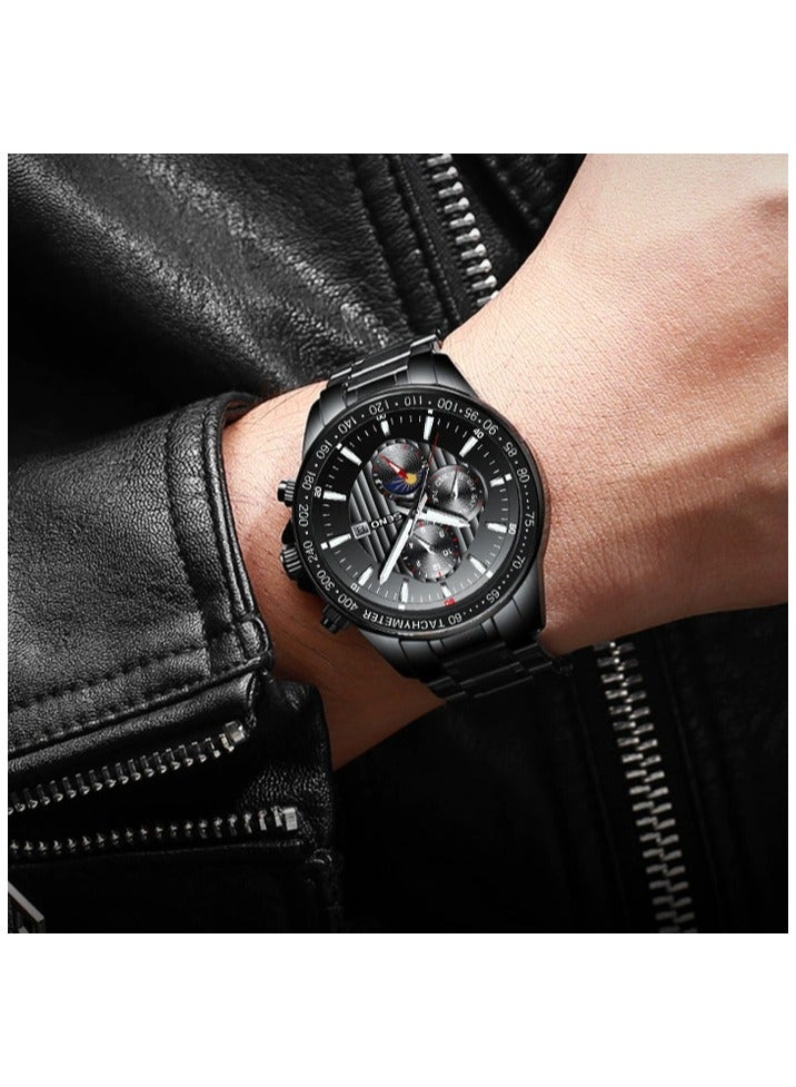 SENO Men's watch fashion calendar luminous waterproof Shi Ying dial watch - Image 3