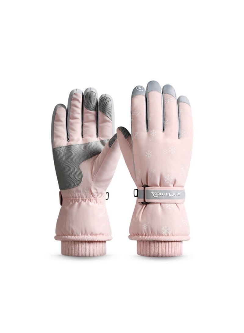Golovejoy Women's Warm Plush Windproof And Cold Proof Lovely Gloves 