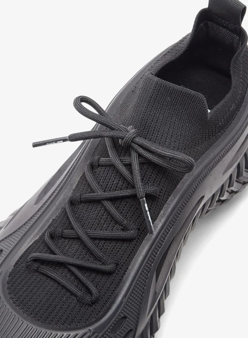 Lee Cooper BLACK Men's Panelled Sneakers with Lace-Up Closure for Men | Best Price UAE