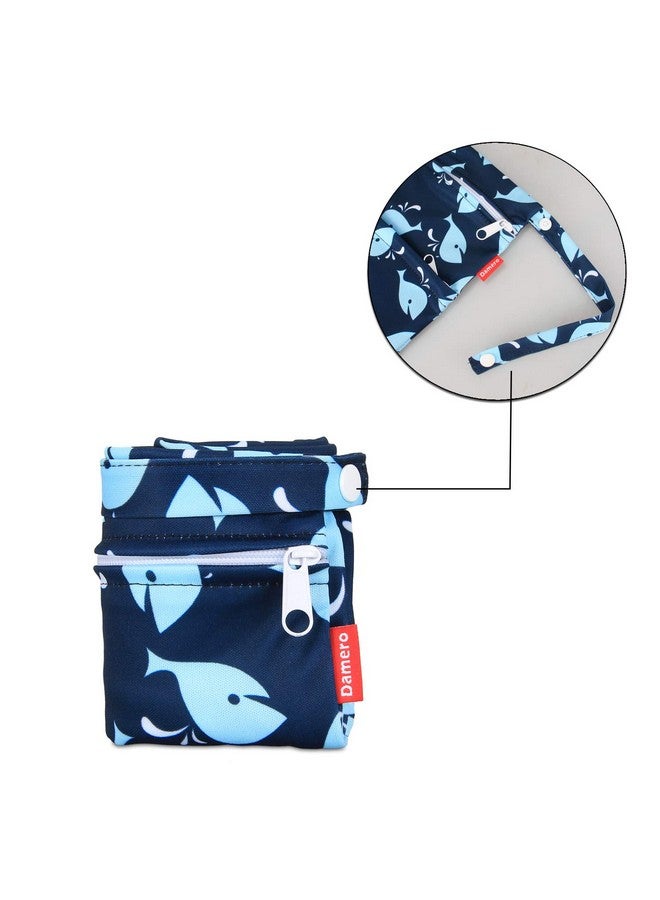 Damero 3Pcs Wet Dry Bag With 2 Zippered Pockets And Snap Handle For Cloth Diaper Swimsuit Clothes Ideal For Travel Exercise Daycare Roomy And Waterresistant (Whale) - Image 4