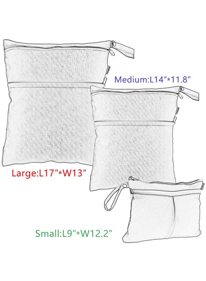 Damero 3Pcs Wet Dry Bag With 2 Zippered Pockets And Snap Handle For Cloth Diaper Swimsuit Clothes Ideal For Travel Exercise Daycare Roomy And Waterresistant (Whale) - Image 5