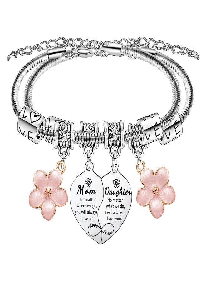 Waeceip Mom Daughter Bracelets for 2 Pcs Heart Matching Bracelets for Mom and Daughter Gifts Mother’s Day Gifts from Daughters Jewelry Gift for Mother Christmas Birthday Present - Image 1