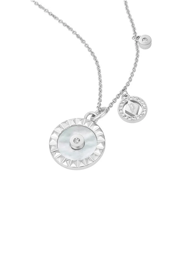 POLICE Ladies Gold Plated Stainless Steel Pendant Necklace with Mother-of-Pearl