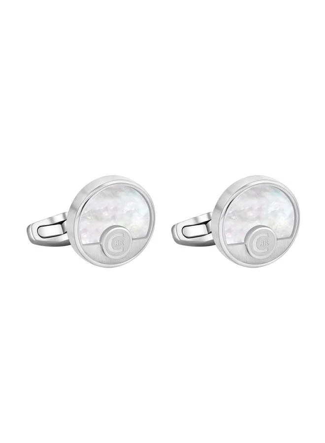 Fabio Stainless Steel Round Cufflinks for Men