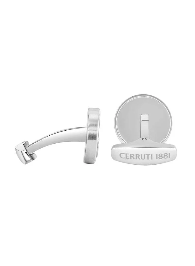 CERRUTI 1881 Silver/White Mother-of-pearl Fabio Stainless Steel Round Cufflinks for Men for Men | Best Price UAE