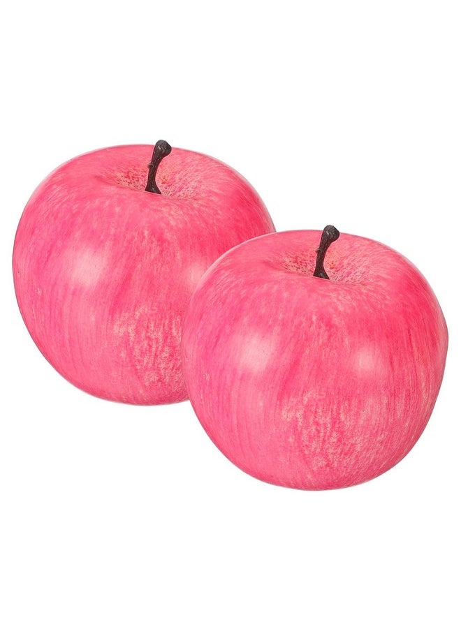 PATIKIL PATIKIL 2 Pcs Artificial Apples, Foam Simulation Fake Pink Apple Lifelike Realistic Faux Fake Fruit Model for Home Kitchen Party Decoration, Photography Props  - Image 1