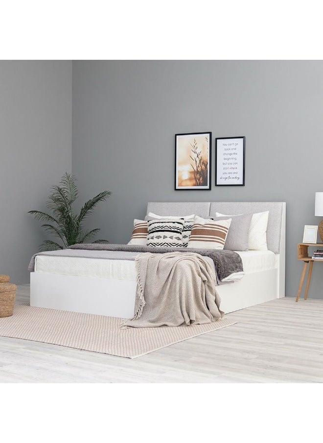 DANUBE HOME Palomeze 150 x 200 Queen Bed with Hydraulic Storage & Headboard â€“ Modern, Space-Saving Bedroom Bed with Hidden Storage, Comfortable Sleep & Stylish Design - White / Black  - Image 2
