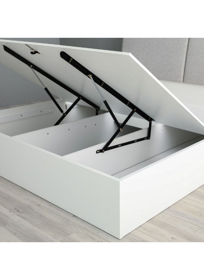 DANUBE HOME Palomeze 150 x 200 Queen Bed with Hydraulic Storage & Headboard â€“ Modern, Space-Saving Bedroom Bed with Hidden Storage, Comfortable Sleep & Stylish Design - White / Black  - Image 4