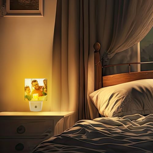 Tujoe 6 Pcs Valentine's Day Plug in Night Light Sublimation Plug into Wall with Light Sensor Flat Acrylic White LED Nightlight Craft for Valentines Bedroom Hallway Stairs Decor(Square) - Image 5