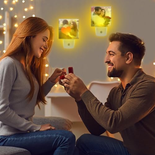 Tujoe 6 Pcs Valentine's Day Plug in Night Light Sublimation Plug into Wall with Light Sensor Flat Acrylic White LED Nightlight Craft for Valentines Bedroom Hallway Stairs Decor(Square) - Image 4
