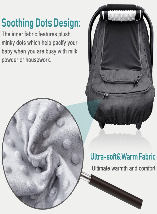 YVMVDV Waterproof Baby Car Seat Cover，YVMVDV Patented Cold Weather Carseat Cover for Babies,Infant Car Seat Cover Canopy for Boy Girls,Windproof Car Seat Canopy, Keeps Babies Warm and Cozy Black - Image 4