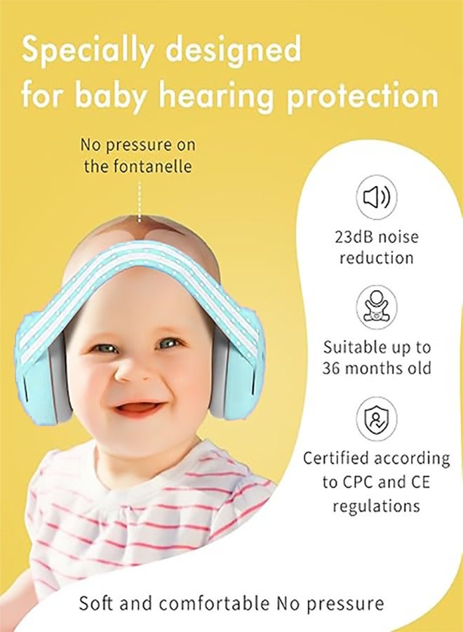 Baby Earmuffs,Baby Ear Protection, Earmuffs for Babies and Toddlers up to 36 Months, Noise Reduction Earmuffs - Comfortable Baby Headphones Against Hearing Damage & Improves Sleep - Image 2