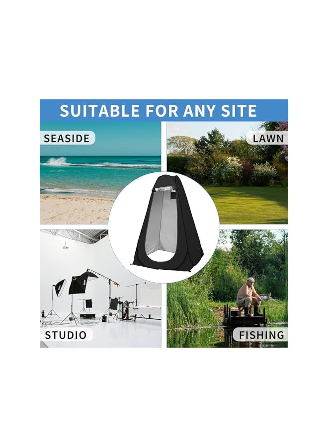 AKOZLIN Shower And Toilet Multipurpose Outdoor Changing Tent, Pop-Up Changing Tent, Foldable Portable Toilet Tent, Outdoor Changing Tent For Camping/Beach, Black - Image 5