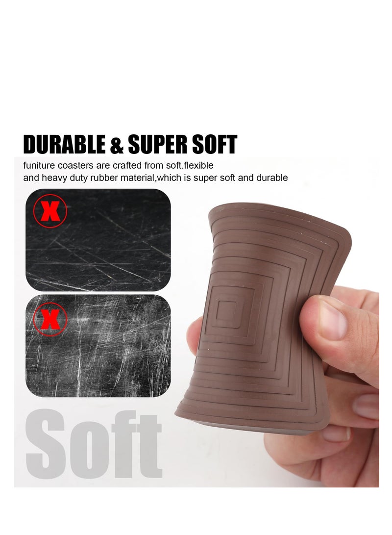 Excefore Square Sofa Non Slip Mat, Furniture Pads Rubber Furniture Caster Cups, Suitable for Hardwood Floors, Carpet, Bed, Cabinet, Sofa, Chair Table (Brown, 4PCS) - Image 4