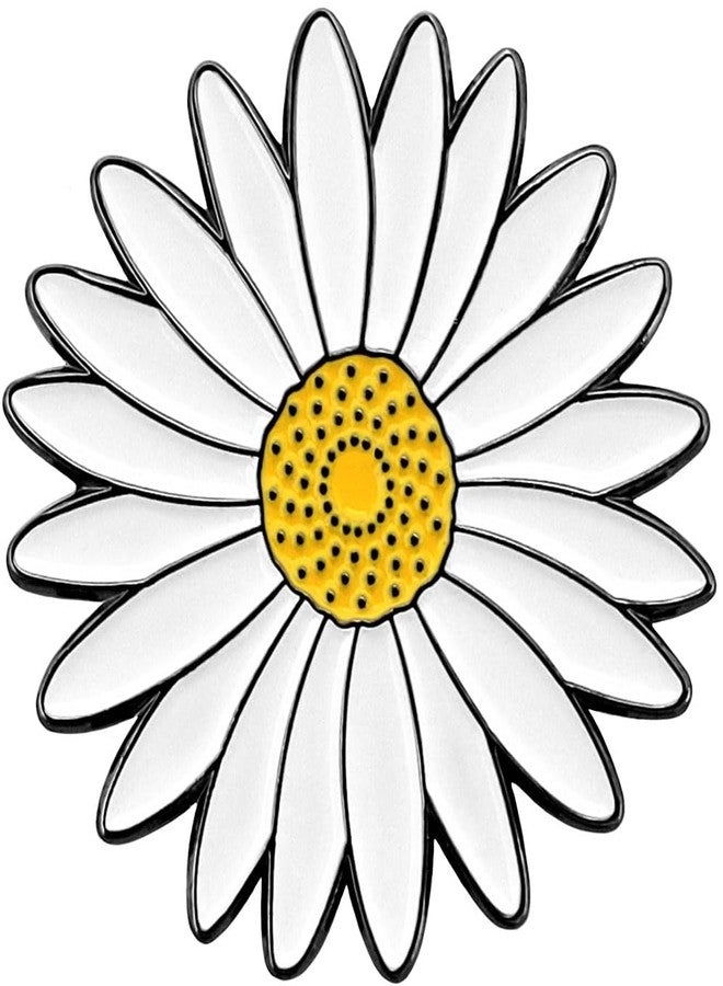 Pinsanity White Daisy Flower Golf Ball Marker with Hat Clip - Novelty Golfing Accessory & Gift for Golfers - Image 1