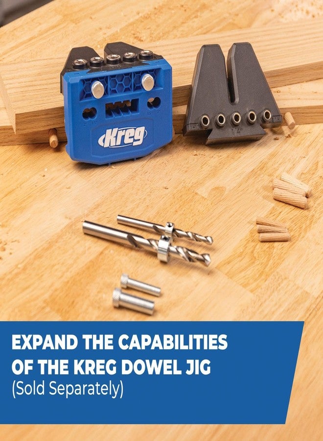 Kreg 1/2-in Dowel Jig Upgrade Kit - Hardened Steel Drill Guides for Precise Straight Dowel Holes - Alignment Pin for Dowel Jig - Easy to Use Portable Joinery Jig - KHJD310 - Image 3