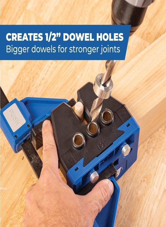 Kreg 1/2-in Dowel Jig Upgrade Kit - Hardened Steel Drill Guides for Precise Straight Dowel Holes - Alignment Pin for Dowel Jig - Easy to Use Portable Joinery Jig - KHJD310 - Image 4