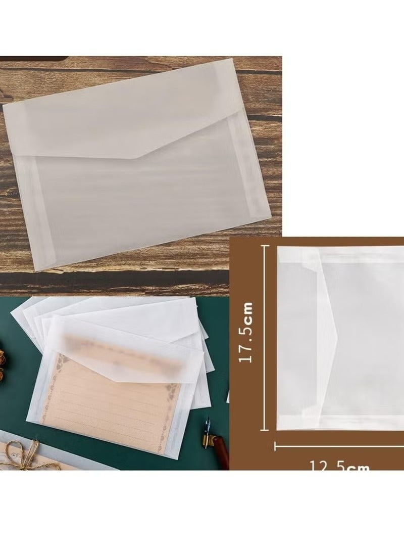 بيوينتي مجموعة من 30 ظرفًا أبيضًا بحجم A7، ظرف من الورق الزجاجي مقاس 5×7، ظرف شفاف مقاس 5×7 لحفلات أعياد الميلاد. - Image 5