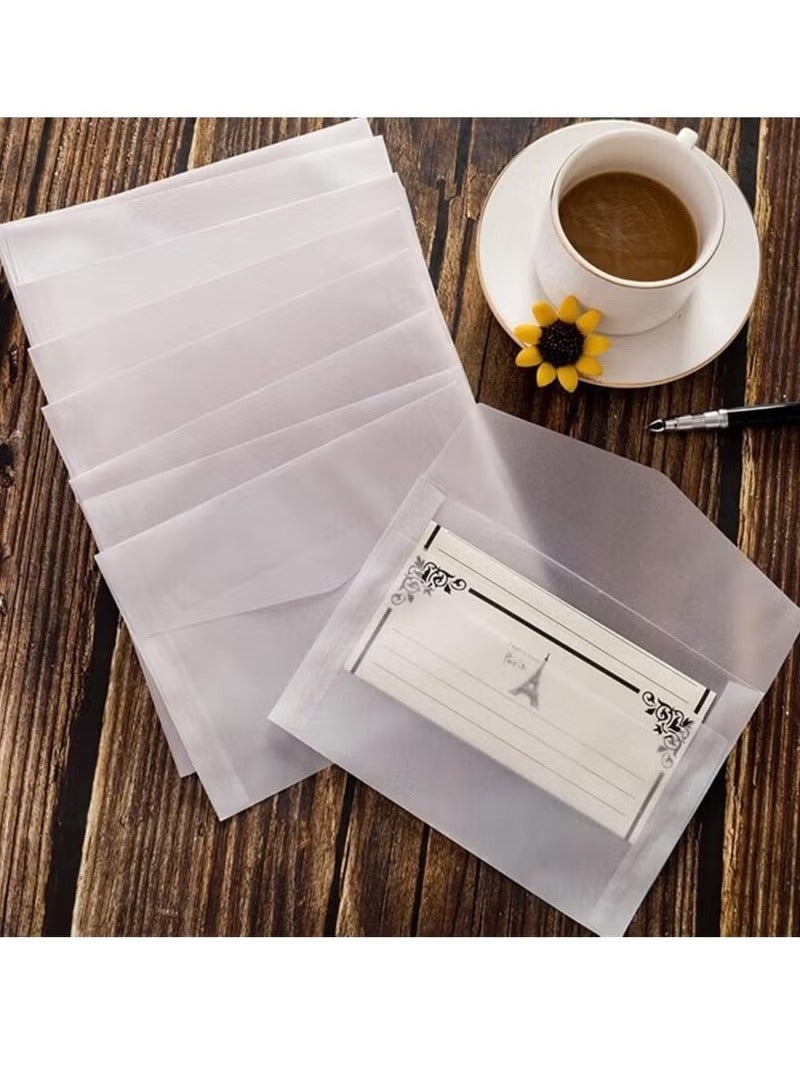 بيوينتي مجموعة من 30 ظرفًا أبيضًا بحجم A7، ظرف من الورق الزجاجي مقاس 5×7، ظرف شفاف مقاس 5×7 لحفلات أعياد الميلاد. - Image 1