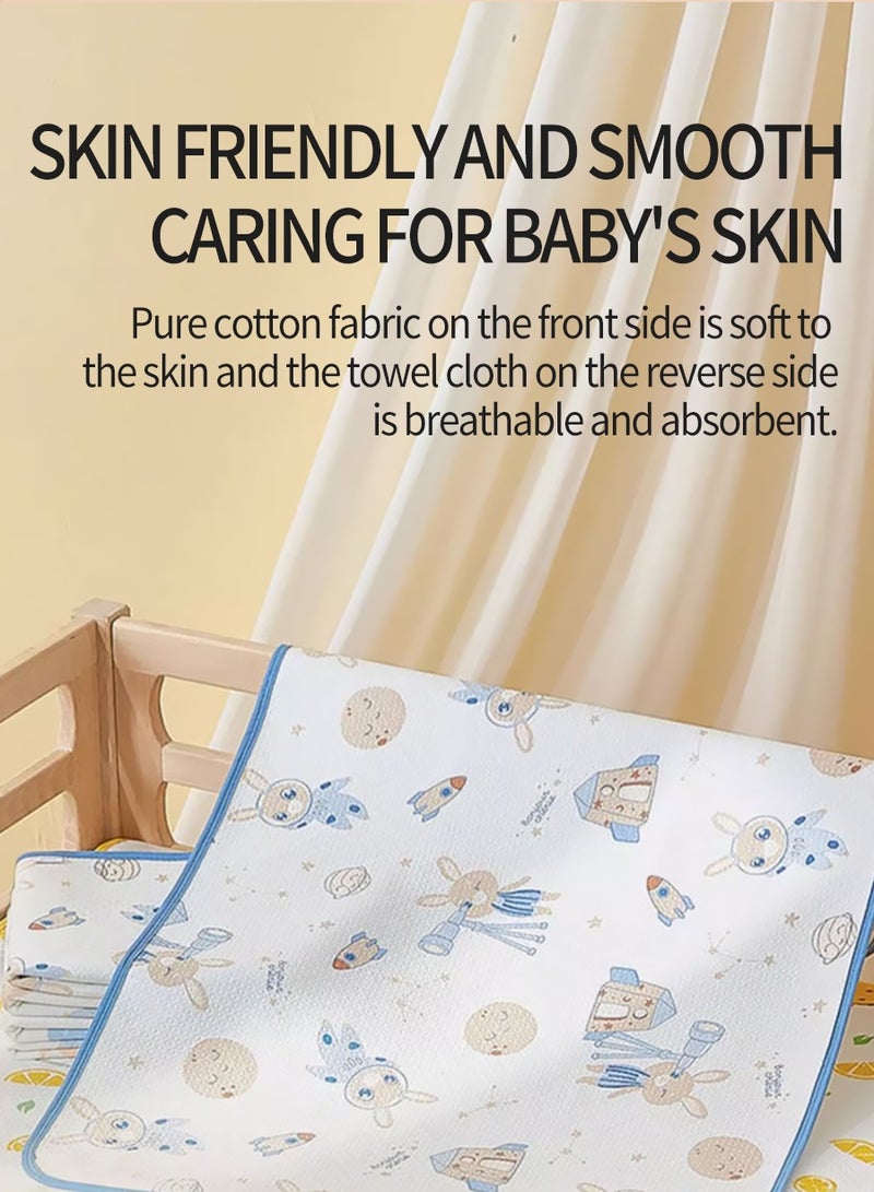100% Cotton Waterproof Baby Changing Pad | Washable & Reusable Mattress Protector | Leak-proof Breathable Mat for Toddlers & Adults (56x100cm) - Image 4