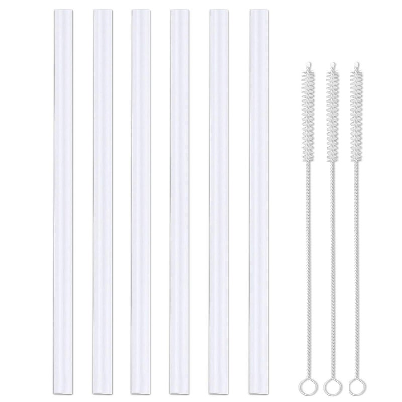 Greant Greant 6 Pack Replacement Straws compatible with LIFEFACTORY Water Bottle 16oz with Straw Cap 75 inch Silicone Straws 190mm compatible with 16 Ounce Lifefactory Bottle 