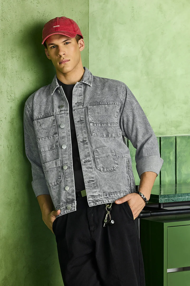SNITCH جاكيت جينز مغسول بالحمض