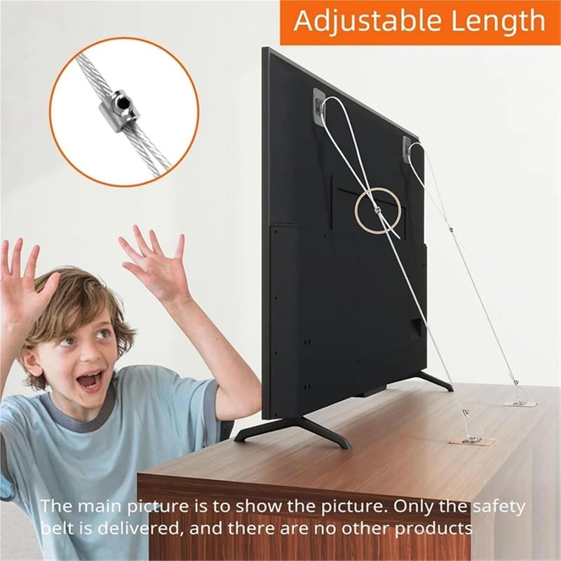 12Pcs Adjustable No Drill Adhesive Furniture Wall Anchors Anti Tip Straps - Image 4