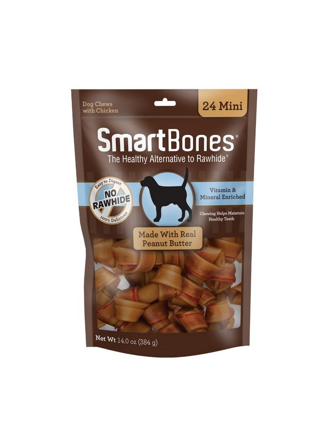 SmartBones Mini Chews With Real Peanut Butter 24 Count, Rawhide-Free Chews For Dogs (Packaging May Vary) - Image 1