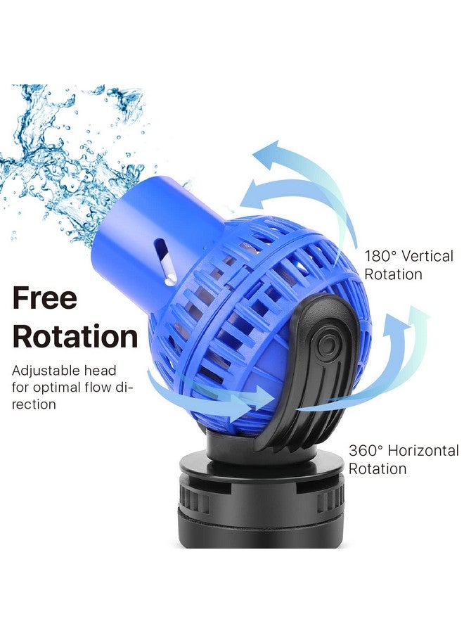 Flexzion Submersible Wave Maker 360 Degree Circulation Pump W/Magnetic Mount & Adjustable Flow Rate For Aquarium Fish Marine Coral Reef Tank Pools Fresh Salt Water 1600Gph - Image 2