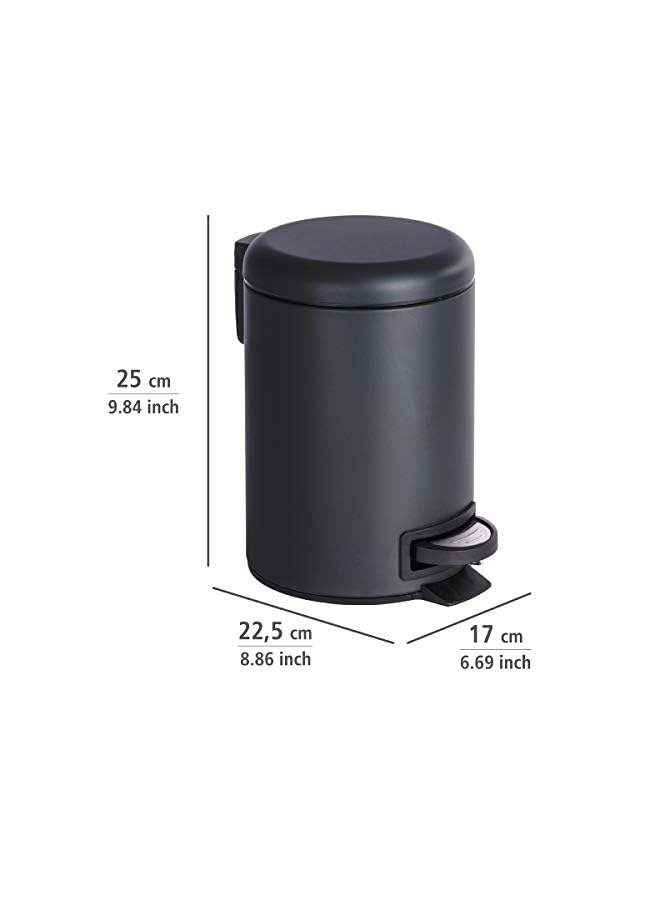 راكسوم دواسة بن ليمان، ستانلس ستيل، سلة قمامة منزلية ناعمة الإغلاق، هيكل متين وقوي، سعة 3 لتر، 17x25x22.5 سم، أسود - Image 4