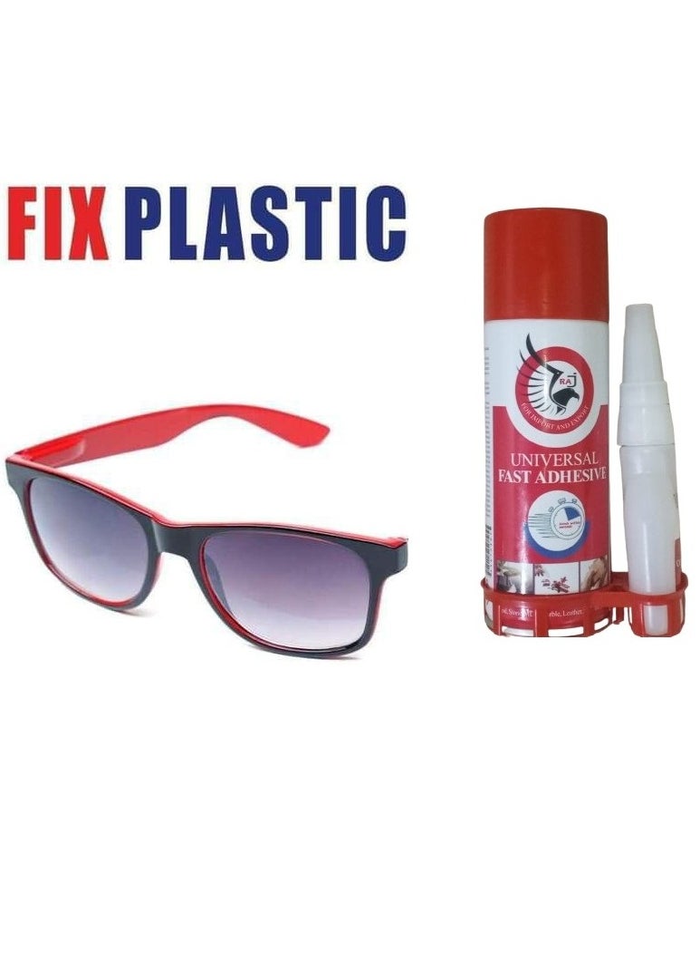 RAJ - Raj Universal Fast-Acting Universal Adhesive, 2-pack of 100 ml + 200 ml (adhesive + drying spray and adhesion enhancer), adhesive for wood, ceramic and metal, strong, fast-drying, high-acting waterproof adhesive for repair, maintenance and restoration of broken objects - 100 + 200 ml - Image 1