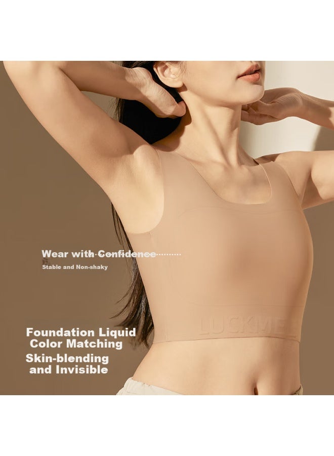 Luckmeey Paper Thin Bra Women's Large Chest Small Side Breast Reduction Anti-sagging Plus Size Slimming Invisible Vest-style Bra - Image 2