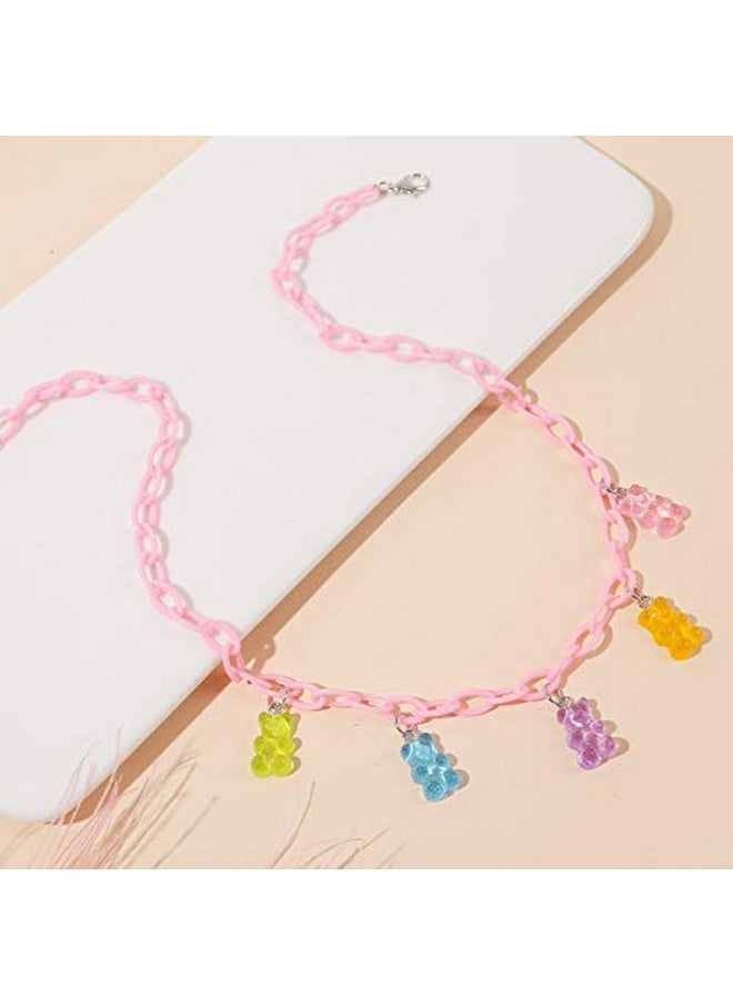 Cute Small Bear Acrylic Chain Necklace Resin Candy Color Gummy Bear Simple Jewelry For Women Girlspink - pzsku/ZDBA4E4F22258919F35FBZ/45/_/1718613778/ed30857b-93a2-4f3c-b71e-6f5a82da2496