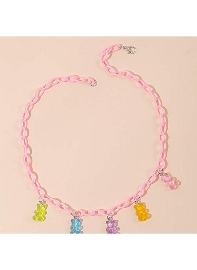 Cute Small Bear Acrylic Chain Necklace Resin Candy Color Gummy Bear Simple Jewelry For Women Girlspink - pzsku/ZDBA4E4F22258919F35FBZ/45/_/1718613779/ce90980c-5bb9-447c-b3bb-4fec4908665e