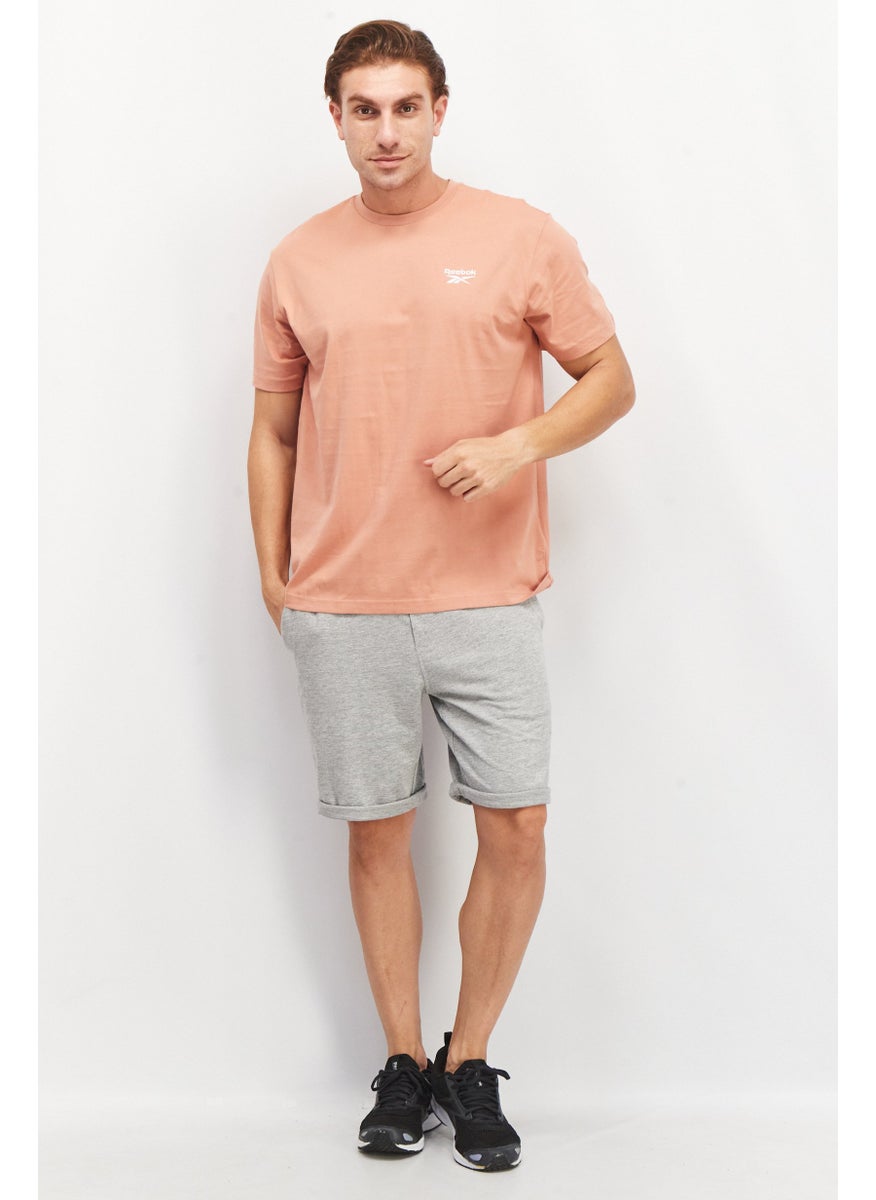 Reebok - Men Sportswear Fit Short Sleeve Brand T Shirt, Peach - Image 1