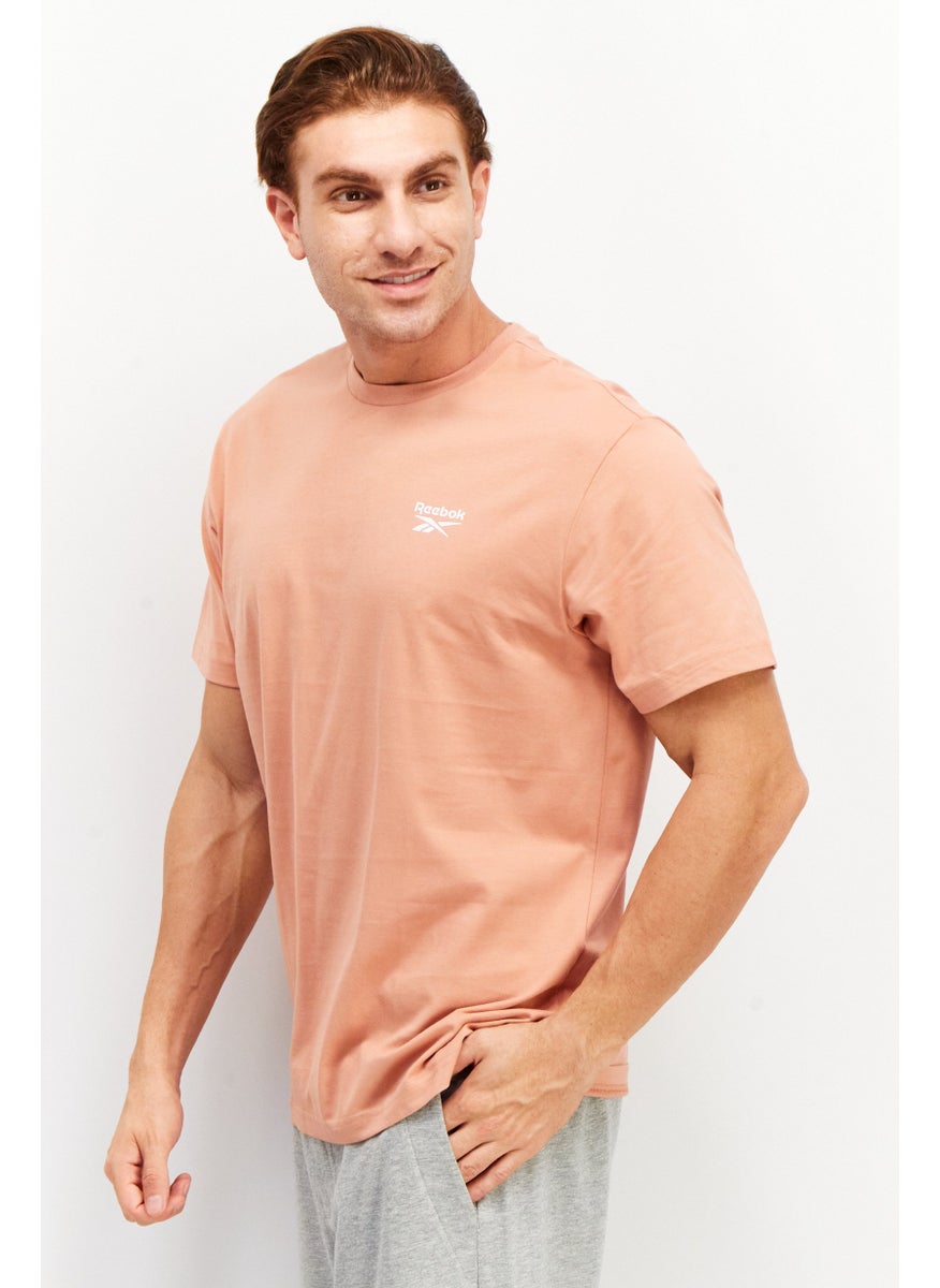Reebok - Men Sportswear Fit Short Sleeve Brand T Shirt, Peach - Image 1