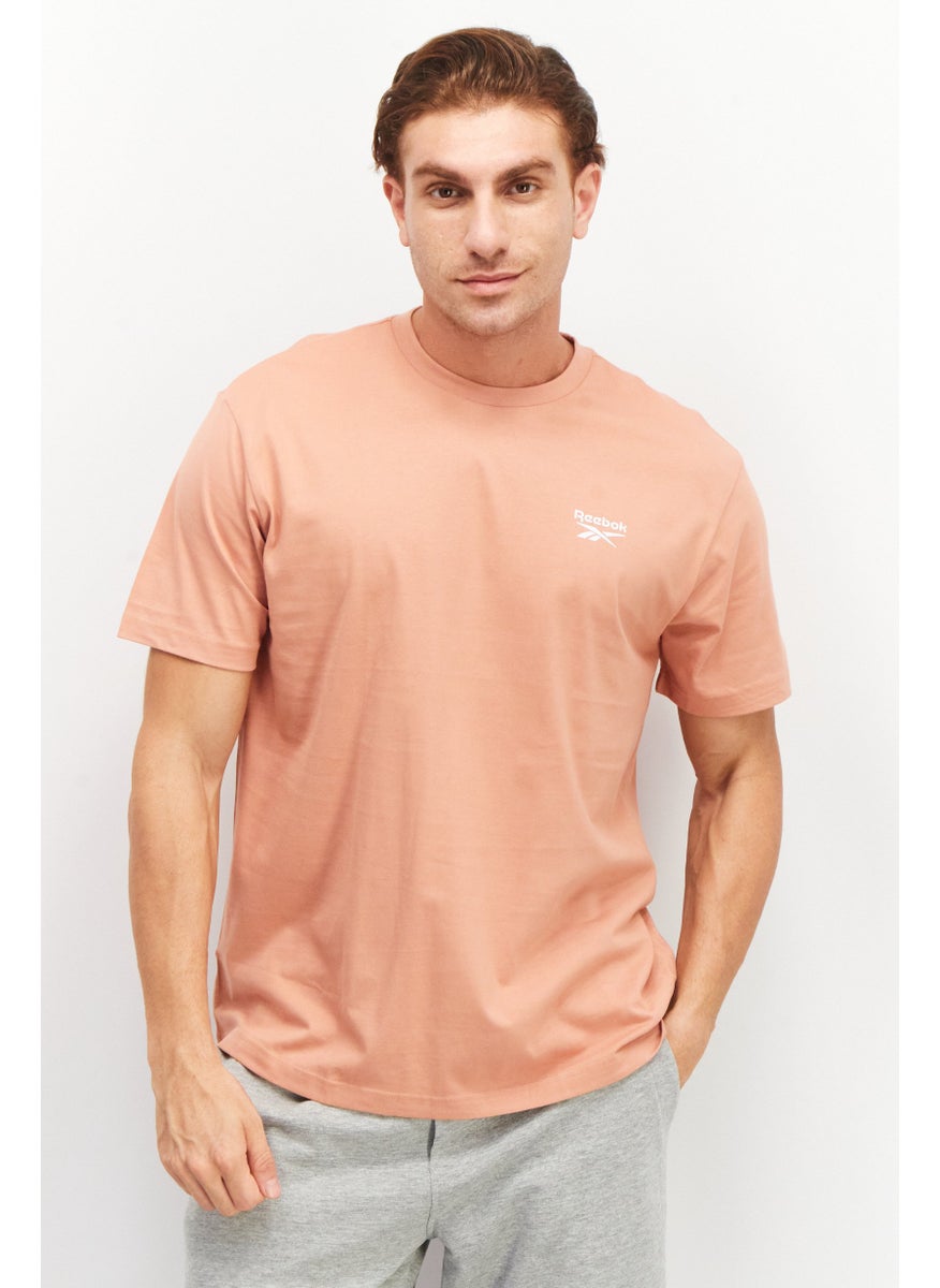 Reebok - Men Sportswear Fit Short Sleeve Brand T Shirt, Peach - Image 1