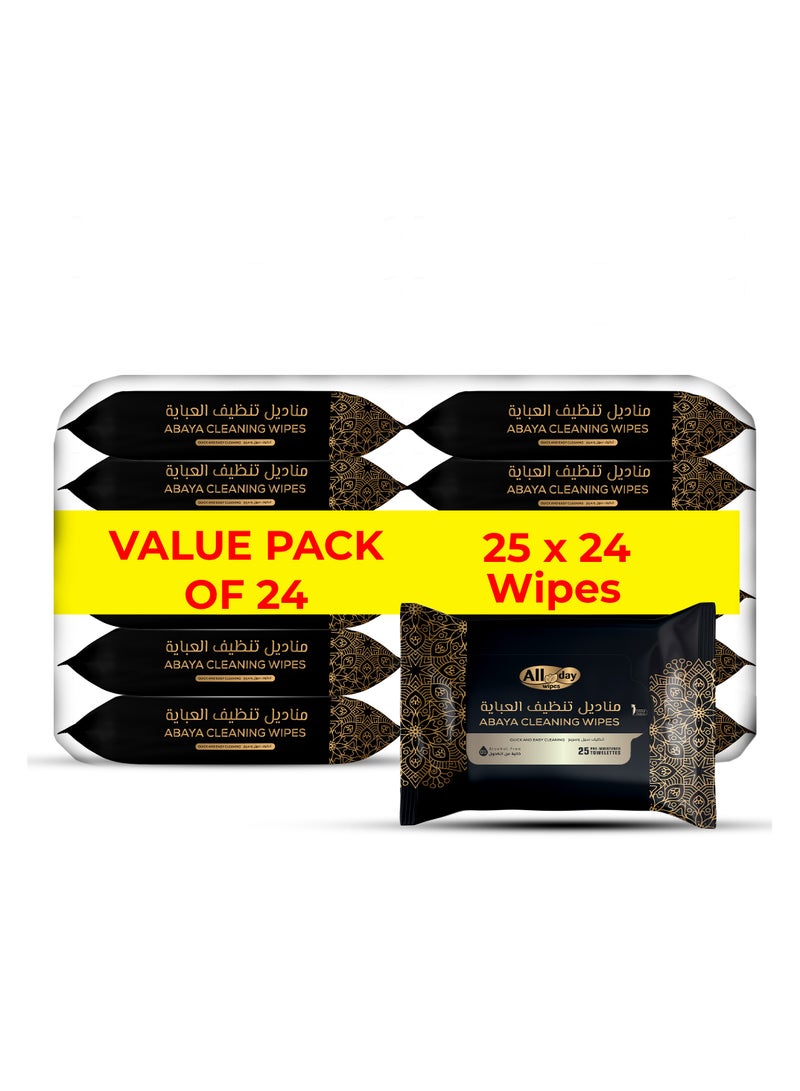 All day wipes All Day Abaya Cleaning wipes 25 sheets ( Pack of 24) - Image 1