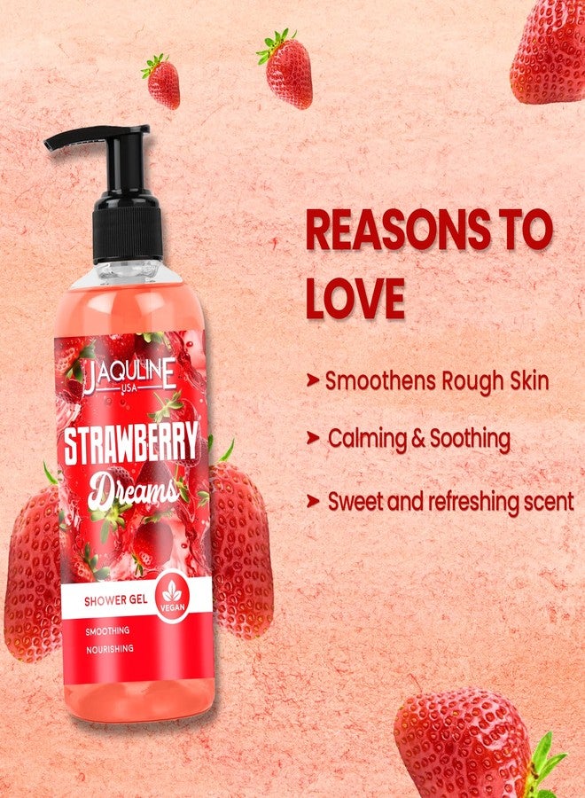 Jaquline USA Strawberry Dreams Shower Gel For Men & Women, 250ml|Calming & Soothing|Sweet Scent| With Aloevera Gel & Shea Butter - Image 3