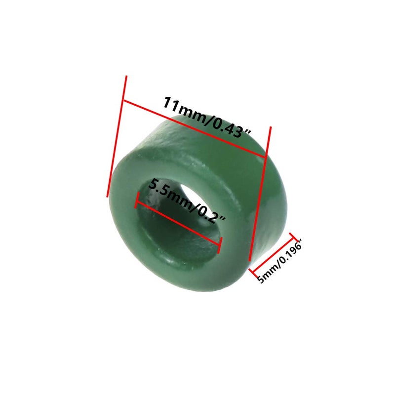 Dahszhi Toroid Ferrite Cores Green Inductor Coils Ferrite Ring Toroid - 100pcs - Image 2