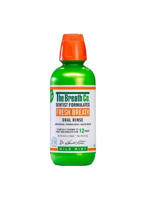 Alcohol Free Mouthwash, Dentist Formulated Oral Rinse for 12 Hours of Fresh Breath - Mild Mint Flavour (500ml)