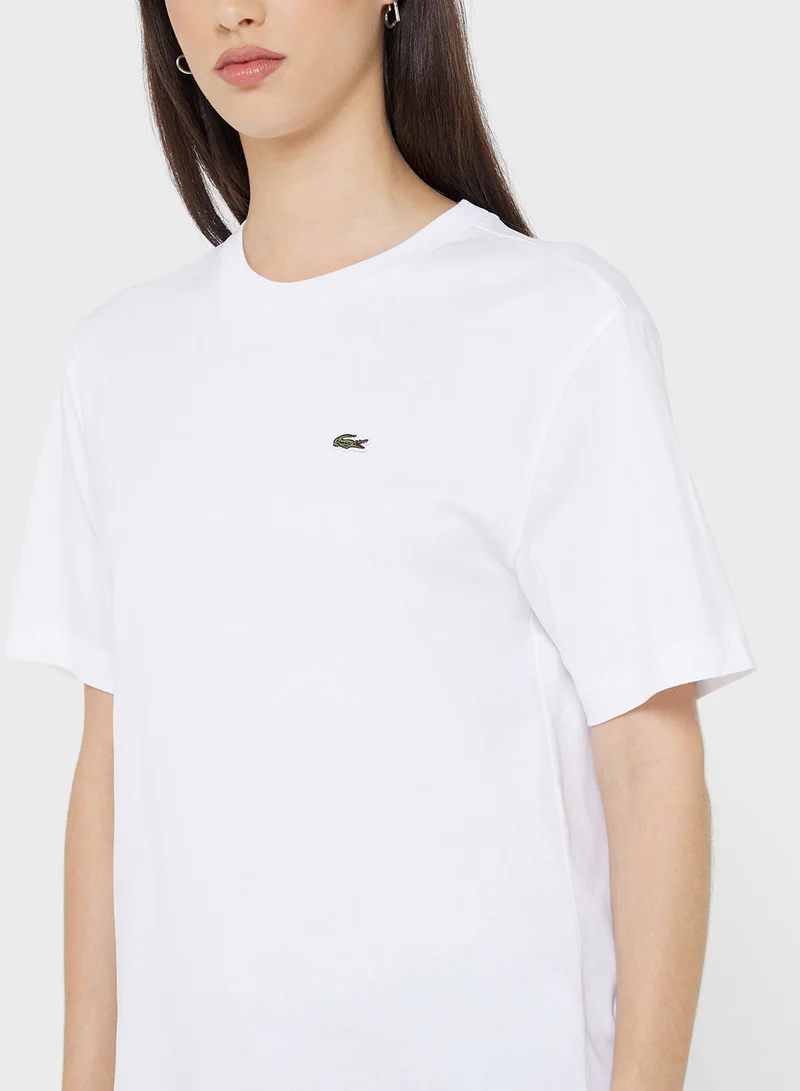 LACOSTE  Relaxed Fit Crew Neck T-Shirt for Women | Best Price UAE