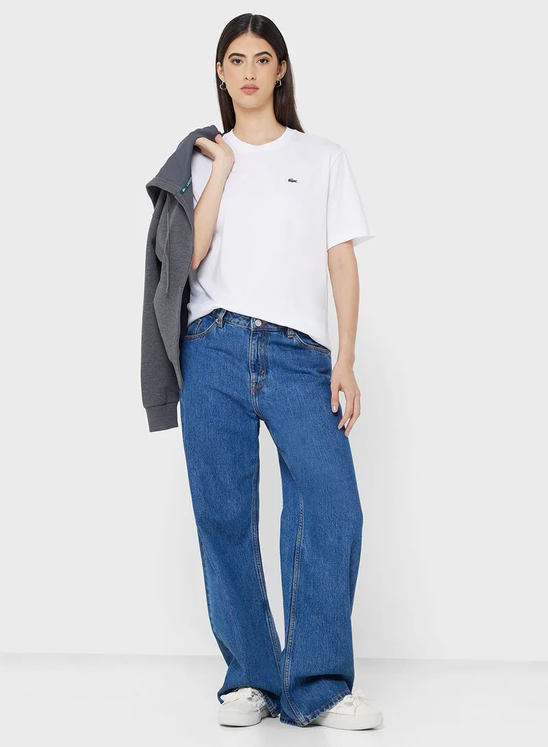 LACOSTE  Relaxed Fit Crew Neck T-Shirt for Women | Best Price UAE