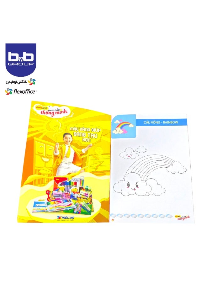 FLEXOFFICE Combo drawing set in a polypropylene box, with a coloring book, crayon, watercolors, one set of pencils, pencil case, scissors, highlighter, whiteboard marker, ruler accessories, luxury portable drawing supplies set, safe and high-quality drawing tools, ideal for children and adults for drawing, sketching and coloring. - Image 5