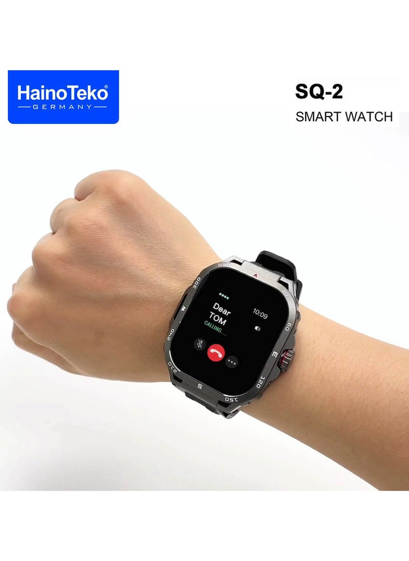 Haino Teko - Haino Teko SQ2 AMOLED Display Smart Watch With 3 Pair Strap and Wireless Charger for Gents and Boys Black - Image 1